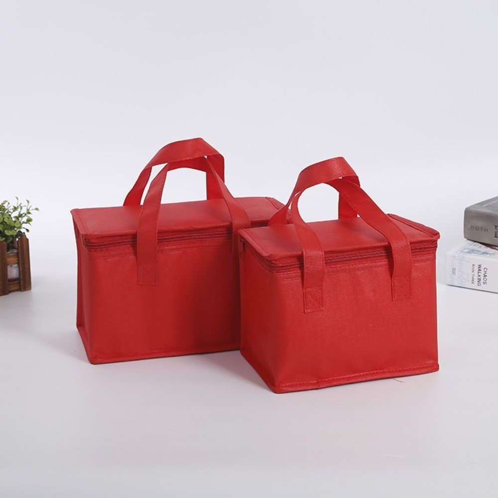 Foldable Insulated Cooler Box With Straps (2-Pack) Red Portable Cooler Bag